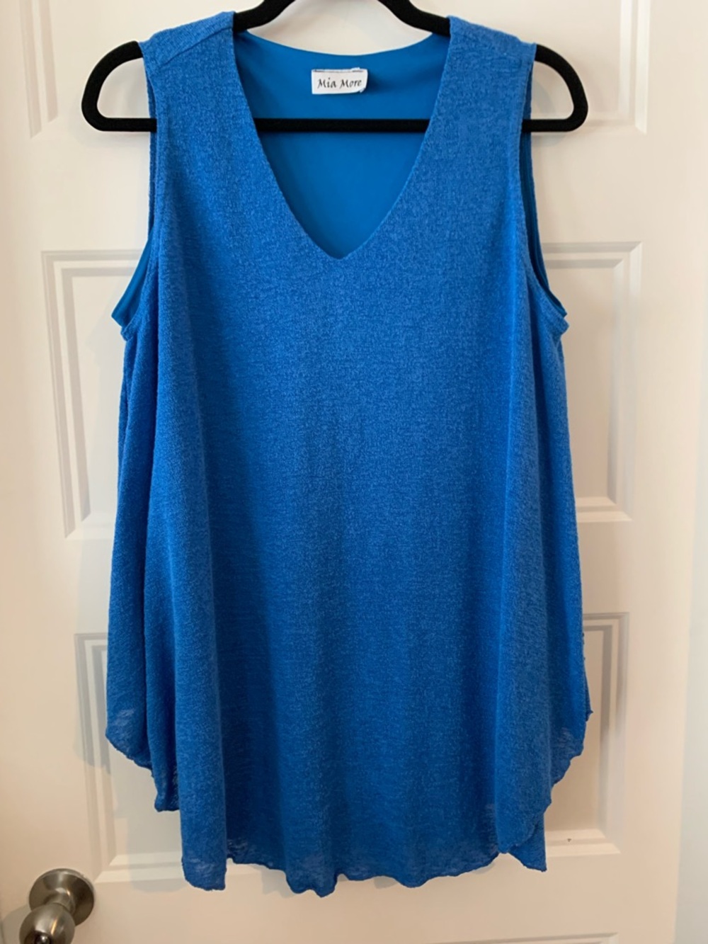 Mia More SleevelessColbat blue V-Neck Blue Tunic